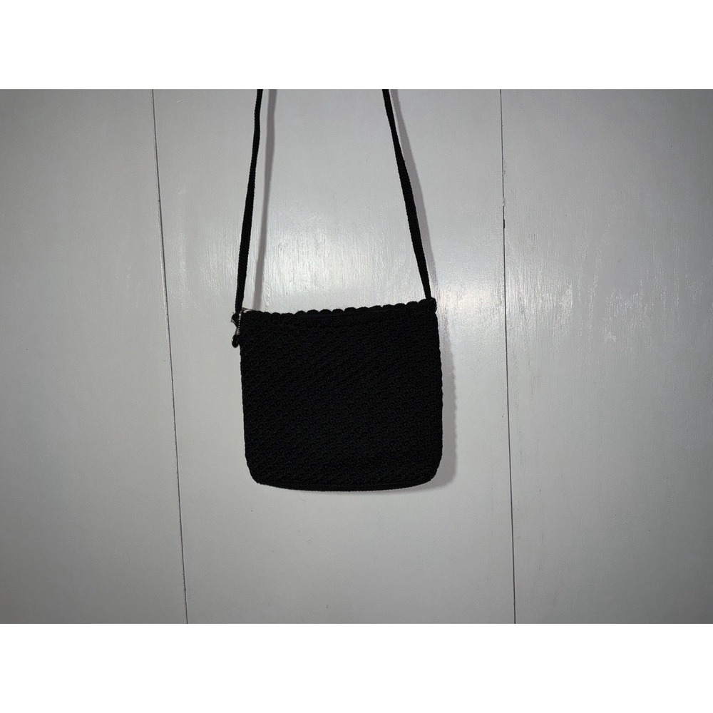 THEโ SAK Women's Black Crochet Small Crossbody Shoulder Bag Boho Zip Handbag